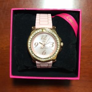 Juicy Couture pink rubber band watch